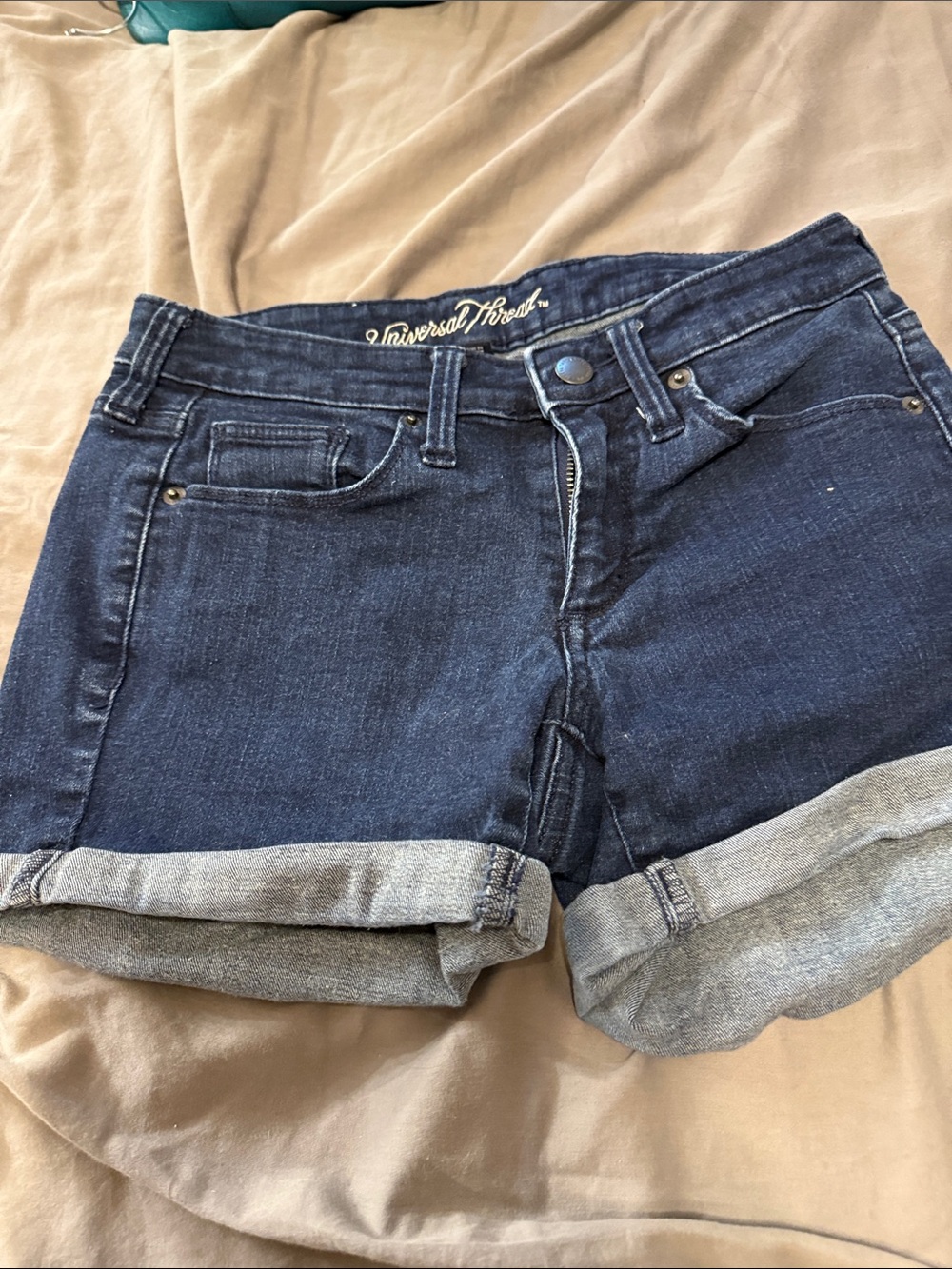 Universal Thread Dark Blue Rolled Cuff Denim Shorts